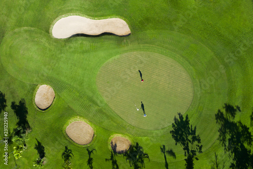Aerial view of golf course