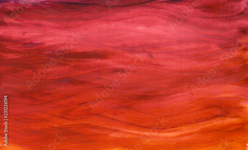 Orange abstract grunge background in gouache