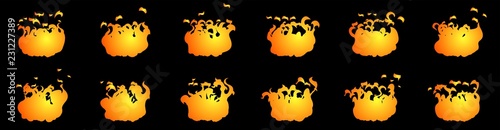 Fire animation sprite sheet, can be used for GIF animation