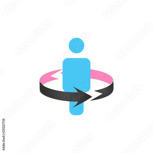 user icon with arrow around...