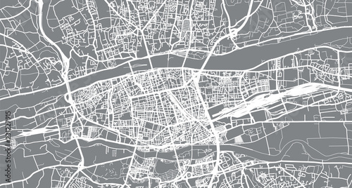 Urban vector city map of Tours, France