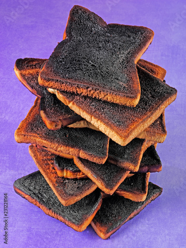 STACK OF BURNT TOAST