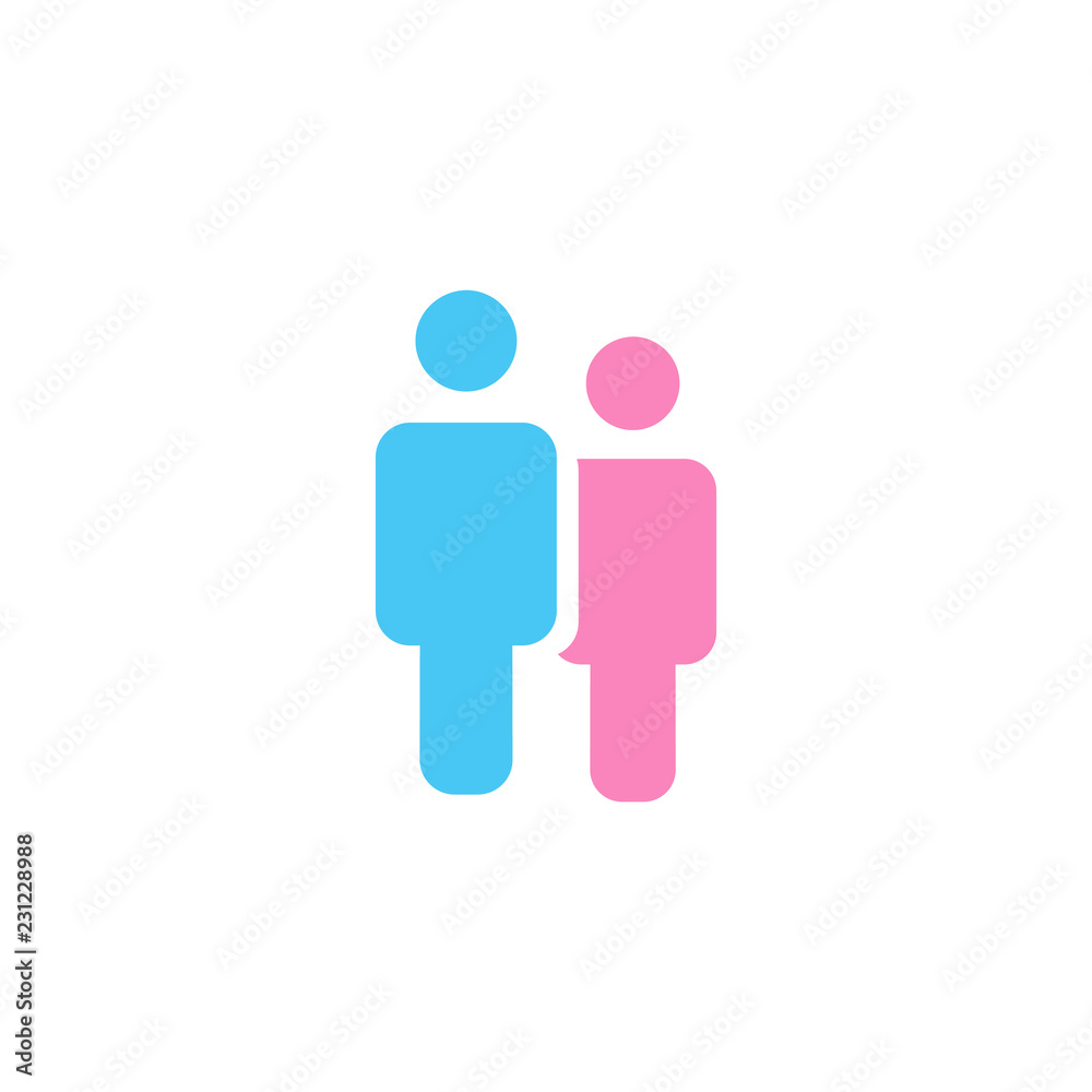 male and female icon, vector illustration isolated on white background. male and female icon, vector illustration isolated on white background.