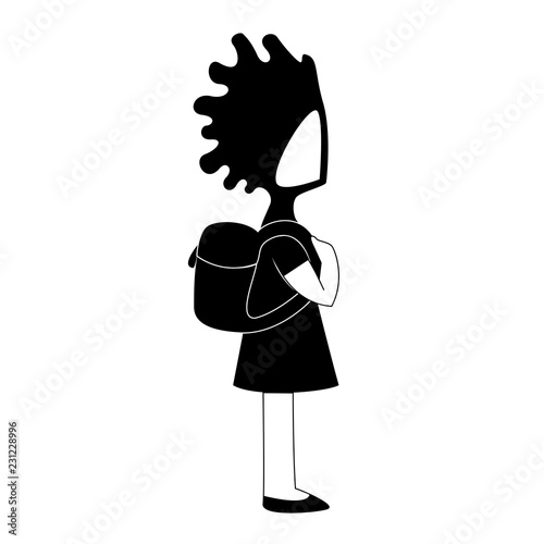 picture black school girl backpack