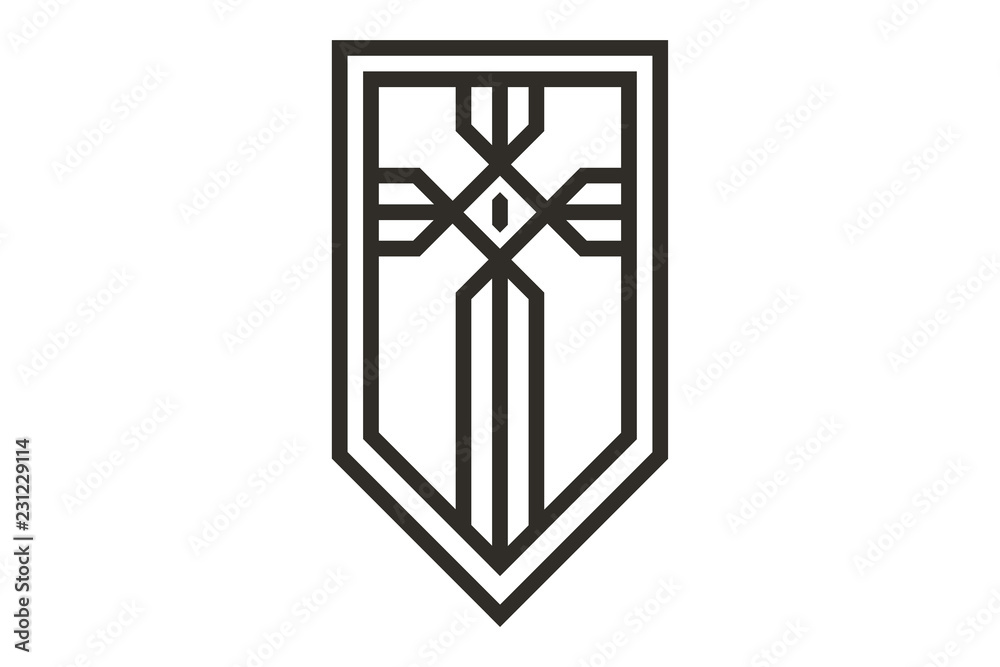 coat of arms, shield and sword, eye coat of arms, shield and sword, eye