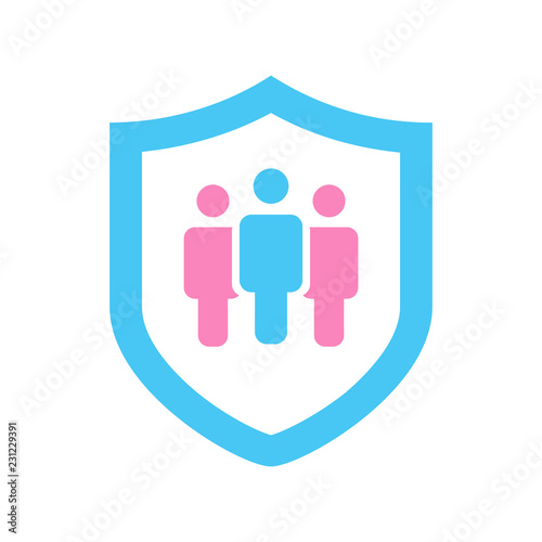 Shield with people icon, pr...