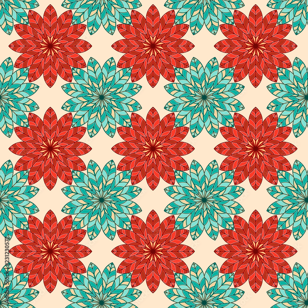 Seamless decorative pattern with abstract flowers Seamless decorative pattern with abstract flowers