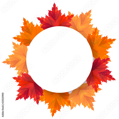 Autumn background with falling leaves vector illusration