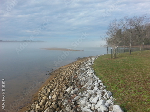 winter lake scene photo