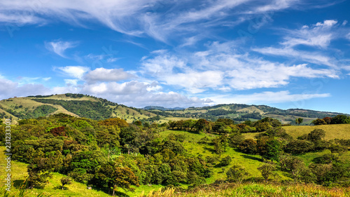 Perfect sunny day over the Monteverde hills and coffee plantations. Costa rica © David