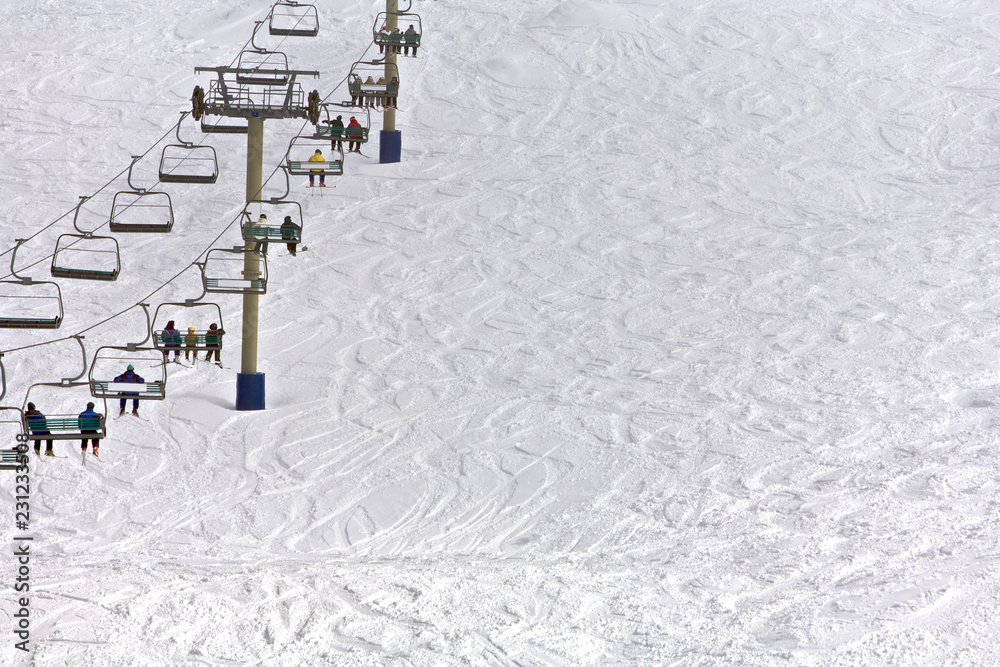 Chairlift with people
