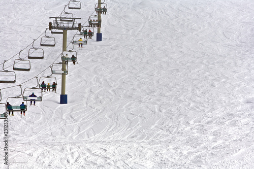 Chairlift with people