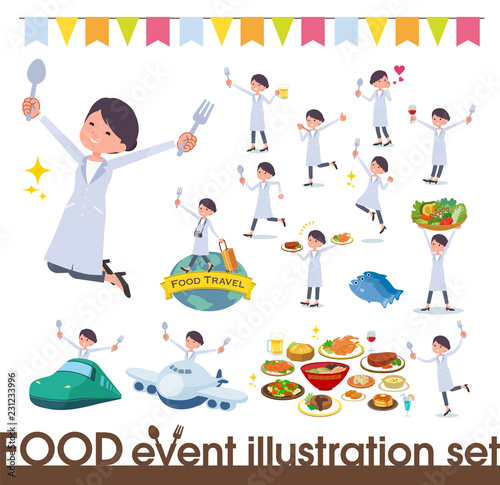 flat type White coat women_food festival