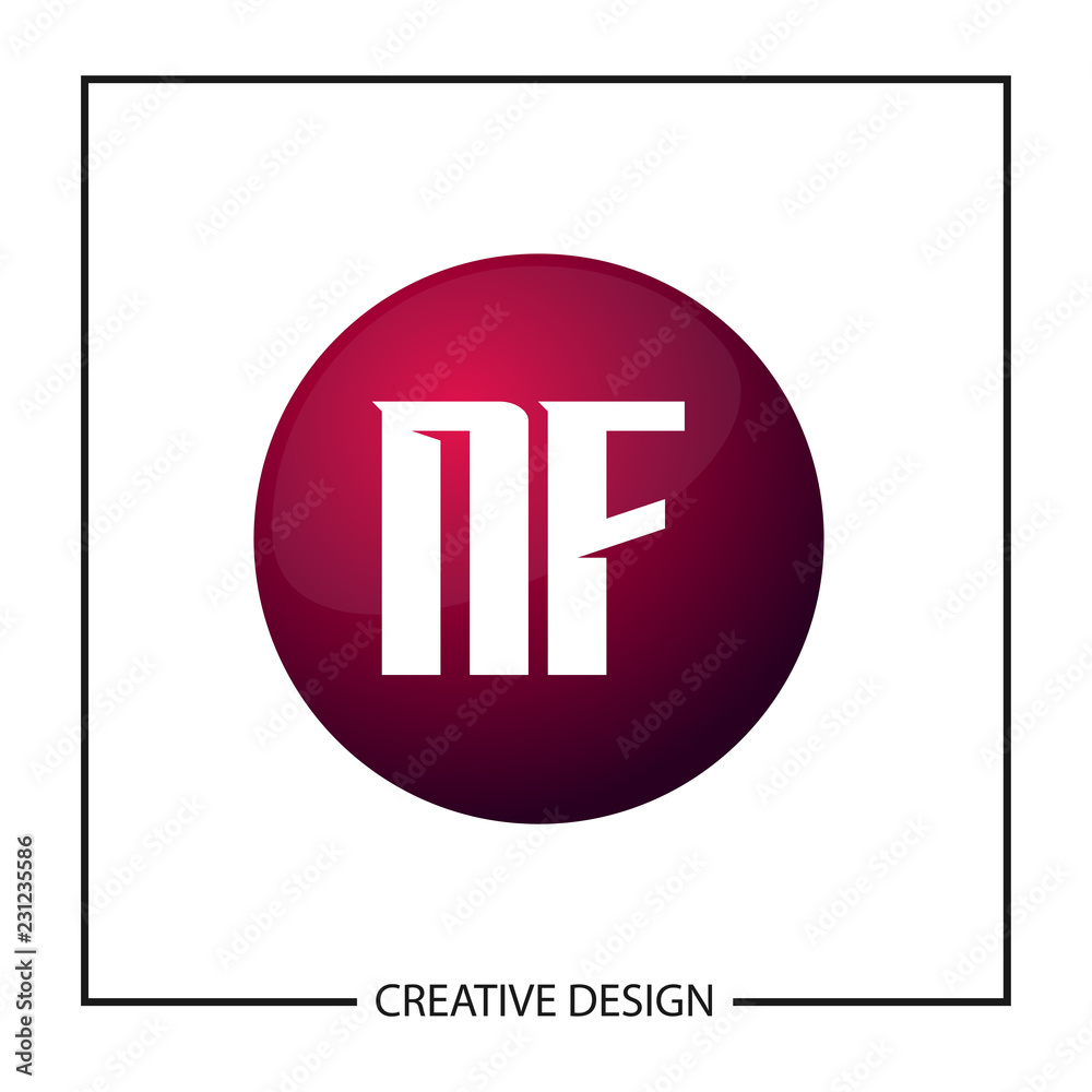 Obraz premium Initial Letter NF Logo Template Design Vector Illustration