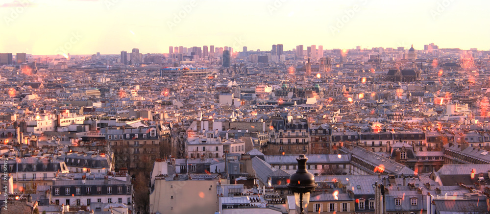 Montmartre view of Paris, panorama