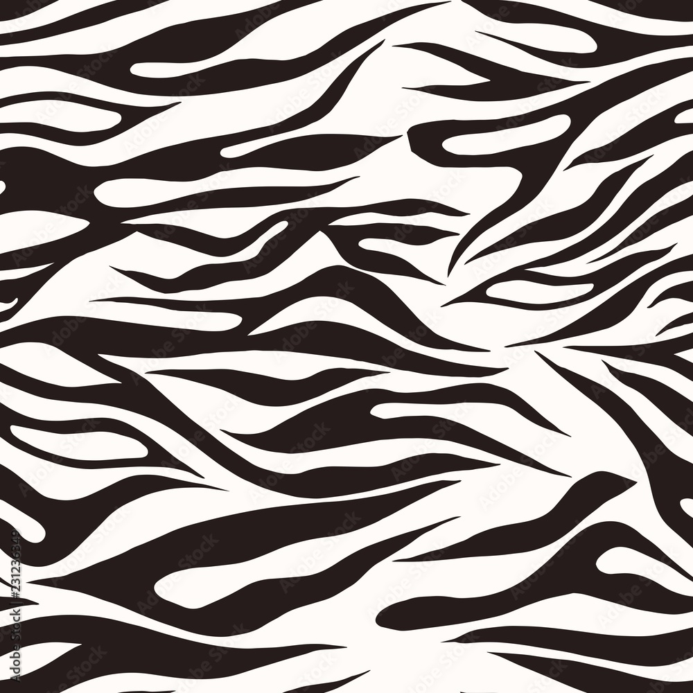 Obraz premium Zebra skin. Seamless pattern with imitation zebra skin. Stock vector