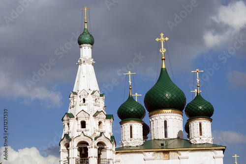 Architecture of Yaroslavl town, Russia. Old orthodox church of Elijah the Prophet. UNESCO World Heritage Site.