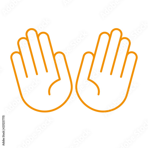 Hände offen, zehn Finger - Icon, Piktogramm, grafisches Element - orange