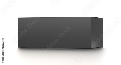 Wallpaper Mural Black horizontal blank box from front far angle. 3D illustration isolated on white background. Torontodigital.ca