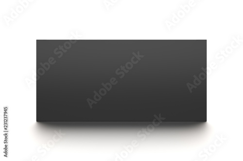 Wallpaper Mural Black horizontal blank box from front angle. 3D illustration isolated on white background. Torontodigital.ca