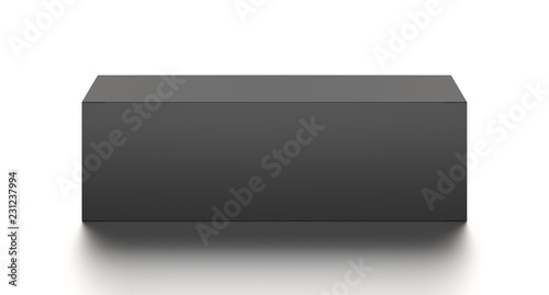 Wallpaper Mural Black horizontal blank box from front top far angle. 3D illustration isolated on white background. Torontodigital.ca
