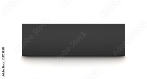 Wallpaper Mural Black horizontal blank box from front angle. 3D illustration isolated on white background. Torontodigital.ca