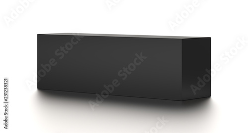 Wallpaper Mural Black horizontal blank box from top side far angle. 3D illustration isolated on white background. Torontodigital.ca