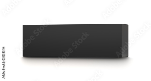 Wallpaper Mural Black horizontal blank box from front far angle. 3D illustration isolated on white background. Torontodigital.ca