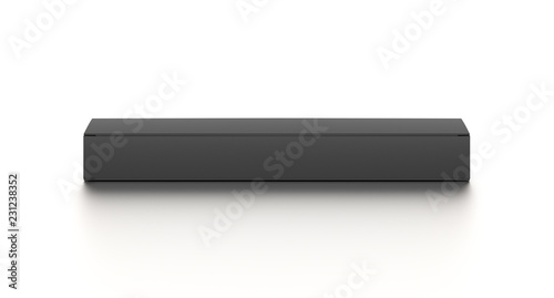 Wallpaper Mural Black long horizontal thin blank box from front top far angle. 3D illustration isolated on white background. Torontodigital.ca