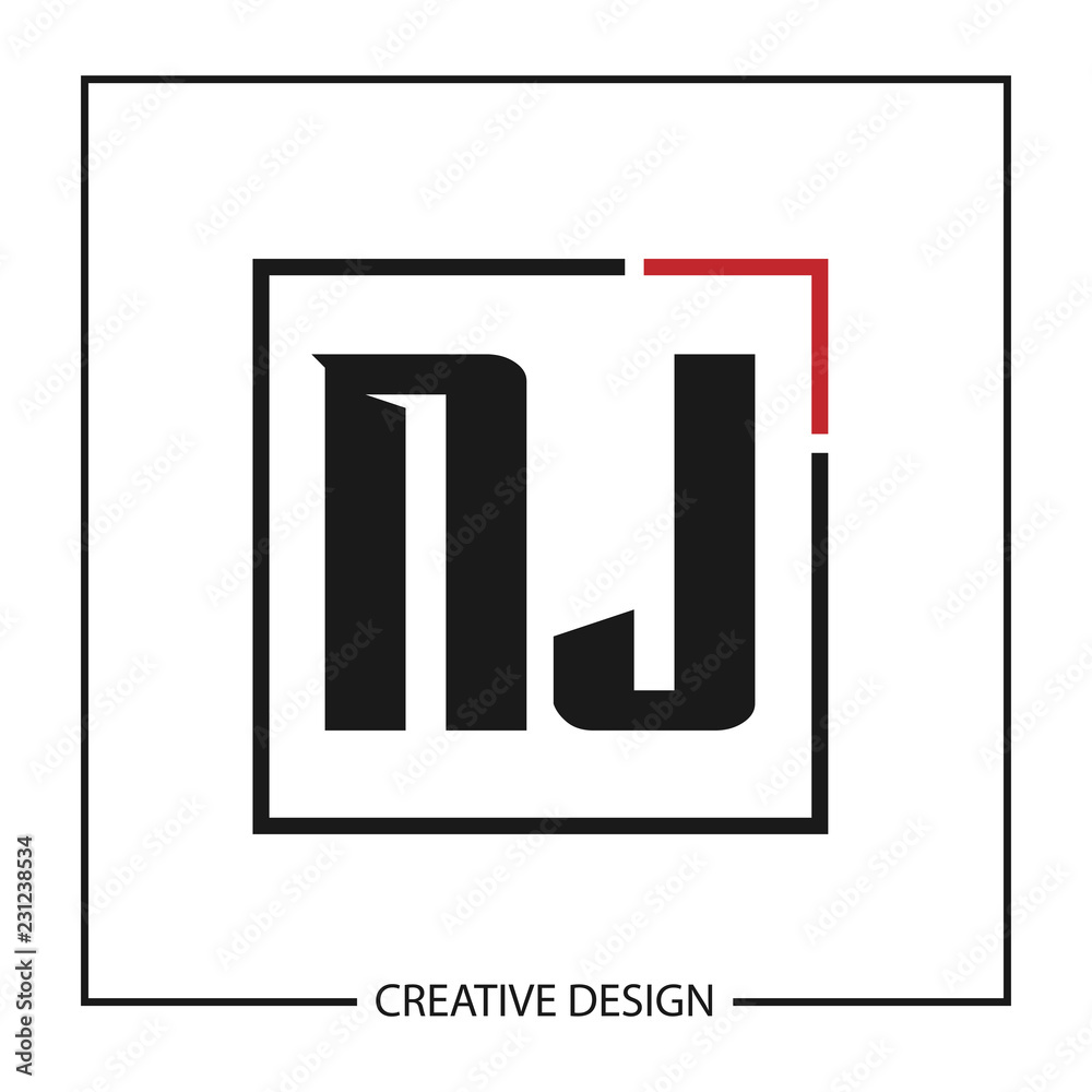Initial Letter NJ Logo Template Design Vector Illustration
