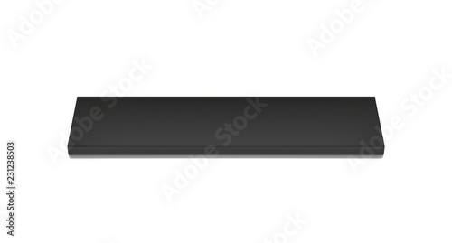 Wallpaper Mural Black long horizontal thin blank box from front top angle. 3D illustration isolated on white background. Torontodigital.ca