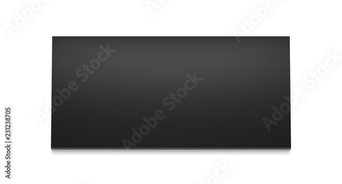 Wallpaper Mural Black horizontal thin blank box from top far angle. 3D illustration isolated on white background. Torontodigital.ca