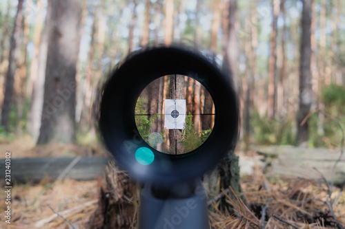 Sniper gun scope view