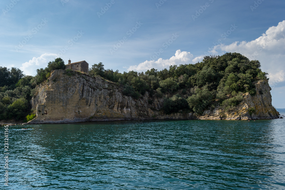 Bisentina island in the Bolsena lake
