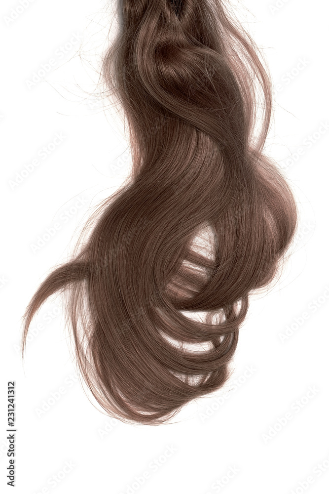 Bad hair day concept. Long, brown, disheveled ponytail Bad hair day concept. Long, brown, disheveled ponytail