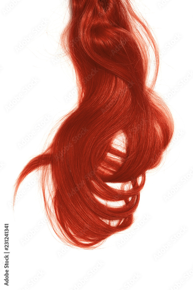 Bad hair day concept. Long, red, disheveled ponytail
