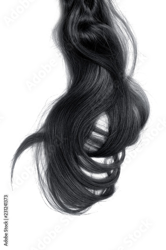 Bad hair day concept. Long, black, disheveled ponytail