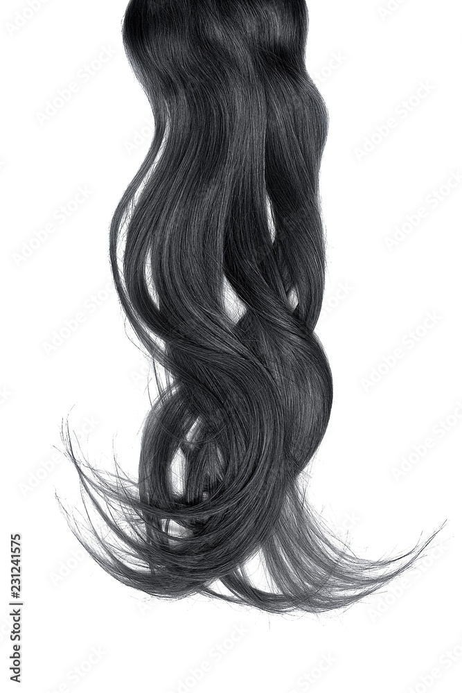 Bad hair day concept. Long, black, disheveled ponytail