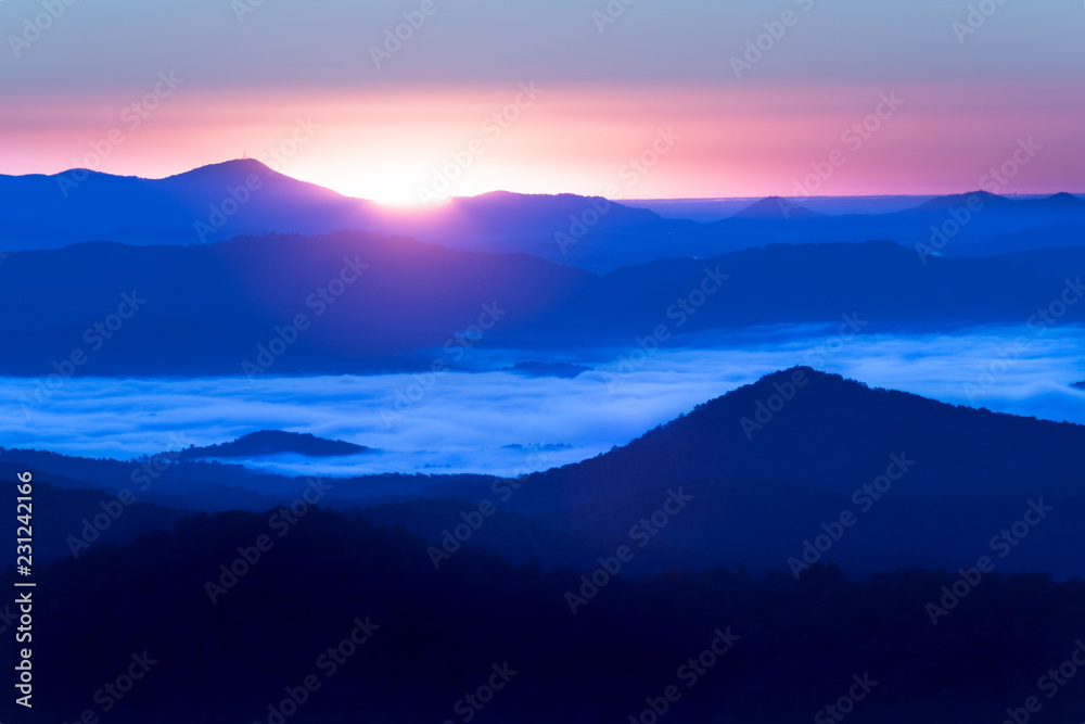 Sunrise from Cowee Overlook, Pisgah National Forest, NC