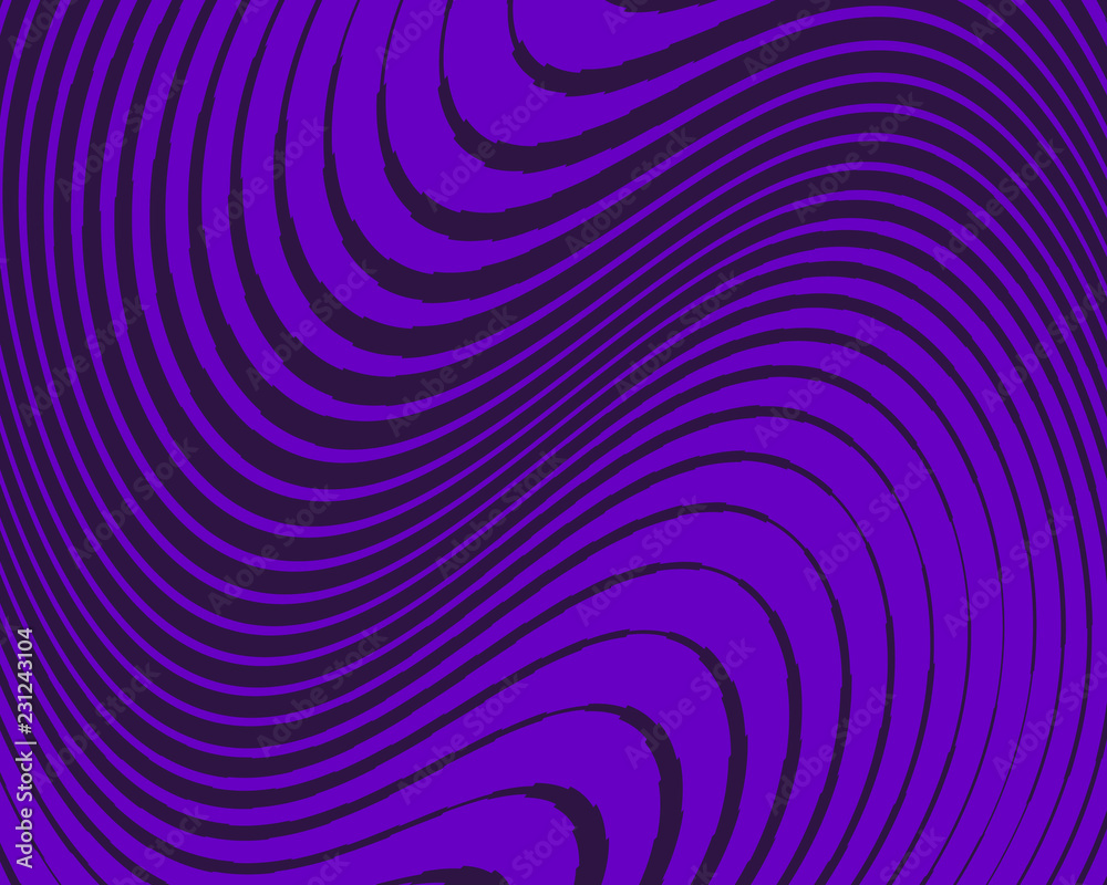 Abstract pattern. Texture with wavy, curves lines. Optical art background. Vector illustration  