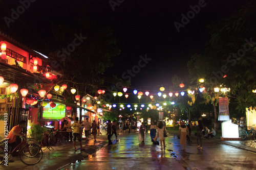 city lights on hoi an at night, vietnam