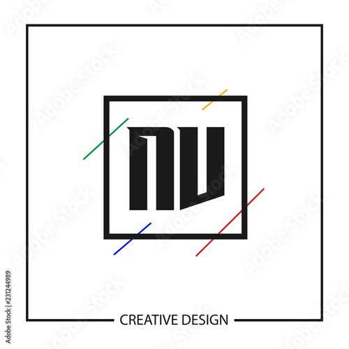 Initial Letter NV Logo Template Design Vector Illustration