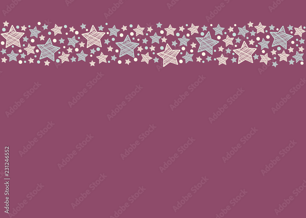 Concept of Christmas card with stars - template of a card. Vector.