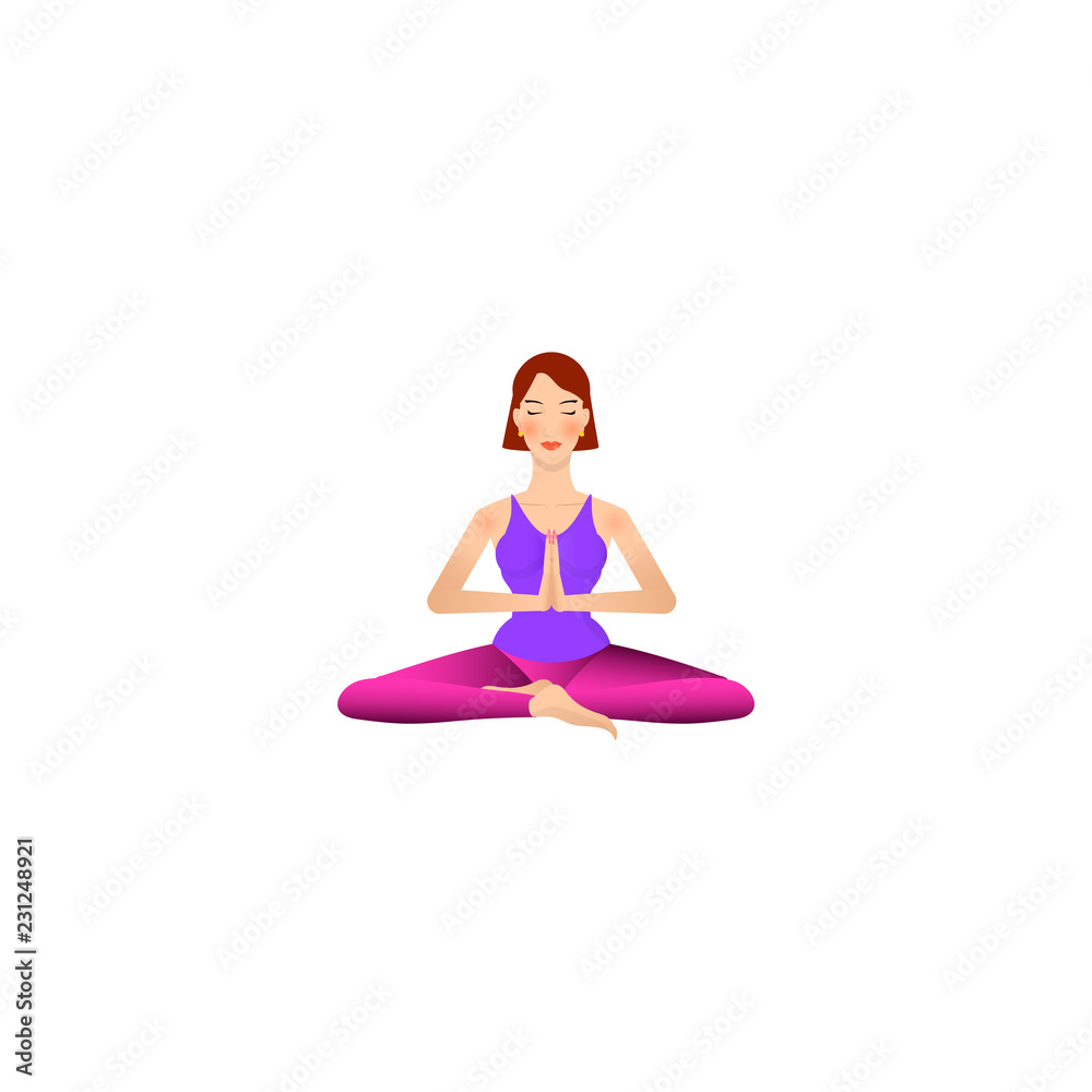 beautiful girl is doing yoga