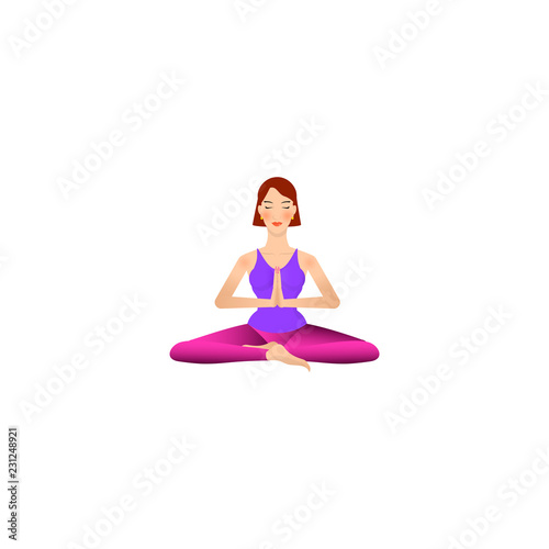 beautiful girl is doing yoga