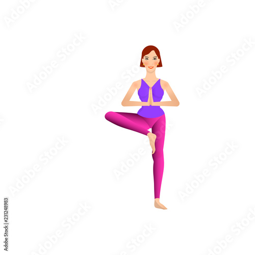 beautiful girl is doing yoga