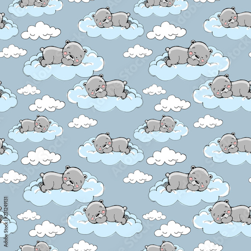 sleeping bears on the clouds pattern