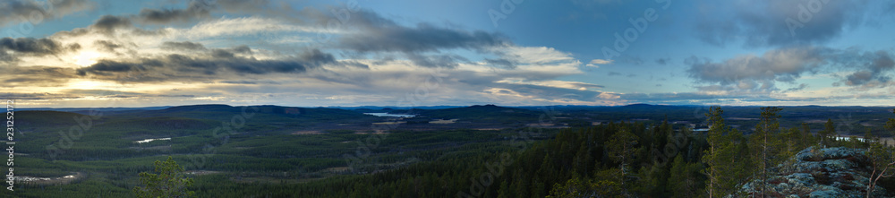 View from mount Vithatten in Vasterbotten in Sweden