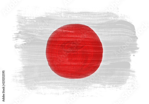 Japanese flag on white background
