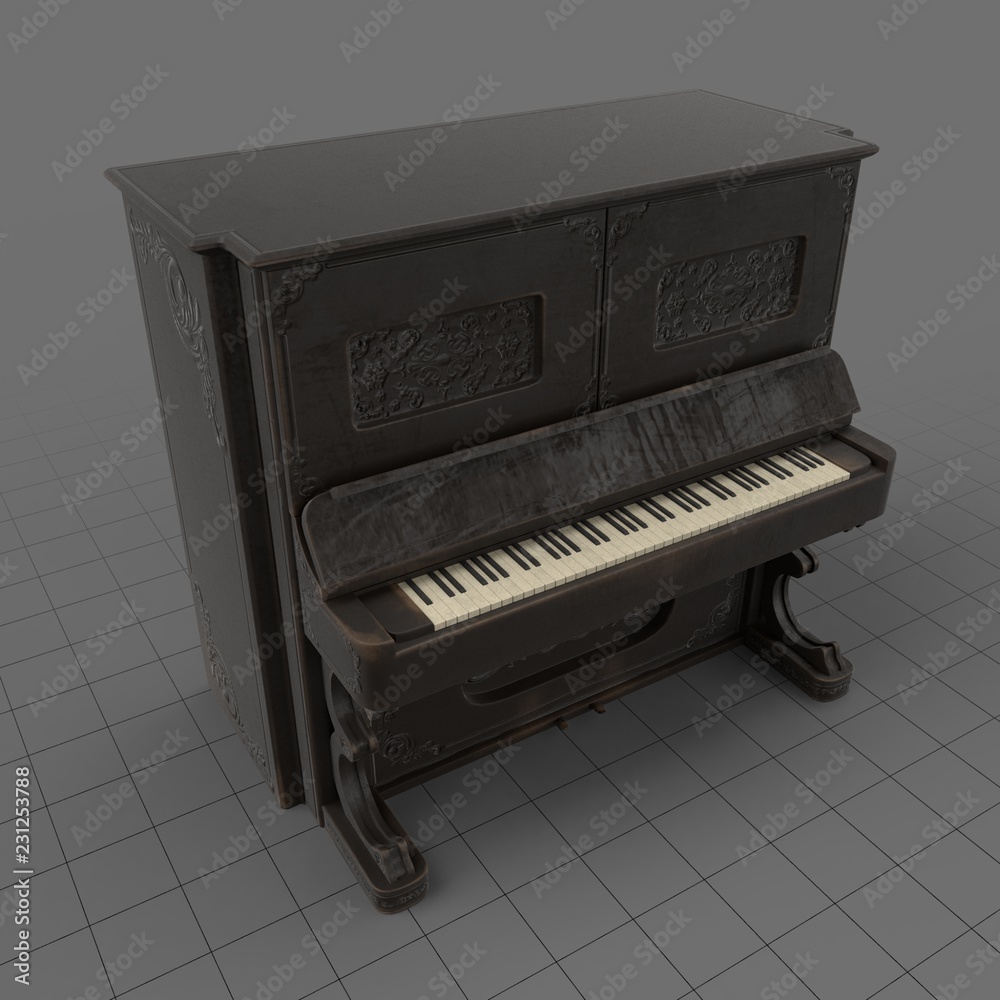 Fichier 3D Stock Antique upright piano | Adobe Stock